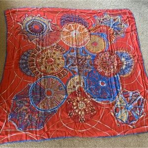 Chinese Silk Scarf, Measures 50” x 25” When Folded in Half